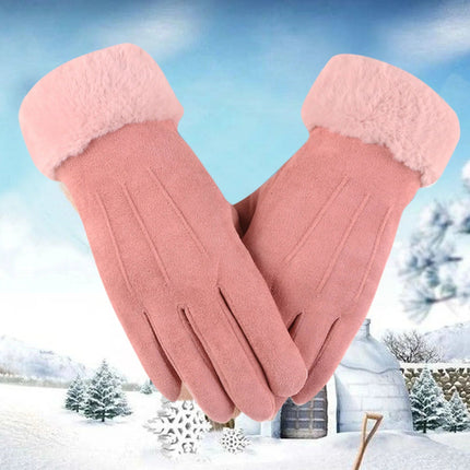 Gants chauds tactiles pour femmes - Rose - Ajustable ( 6 ½ à 8 ) | La boutique du chapeau
