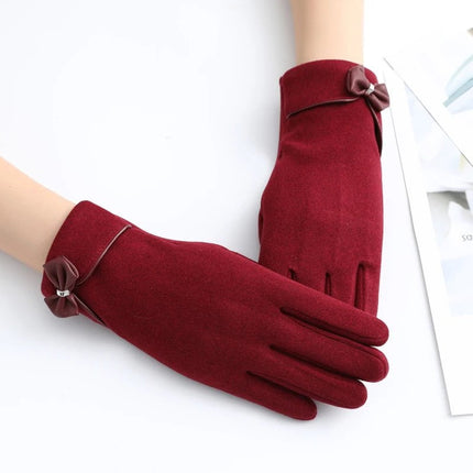 Gants coupe - vent en peluche interne - Rouge - Ajustable ( 6 ½ à 8 ) | La boutique du chapeau