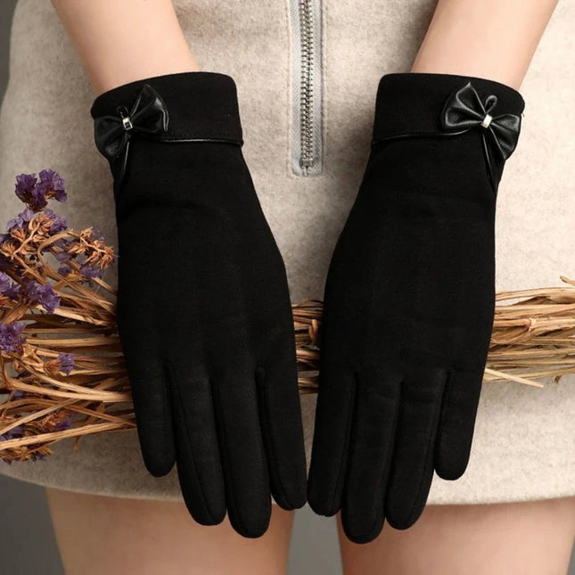 Gants coupe - vent en peluche interne - Noir - Ajustable ( 6 ½ à 8 ) | La boutique du chapeau