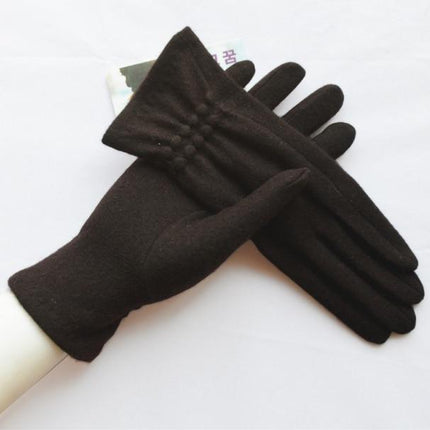 Gants de laine doux élégant chaud écran tactile - Noir - Ajustable ( 6 ½ à 8 ) | La boutique du chapeau