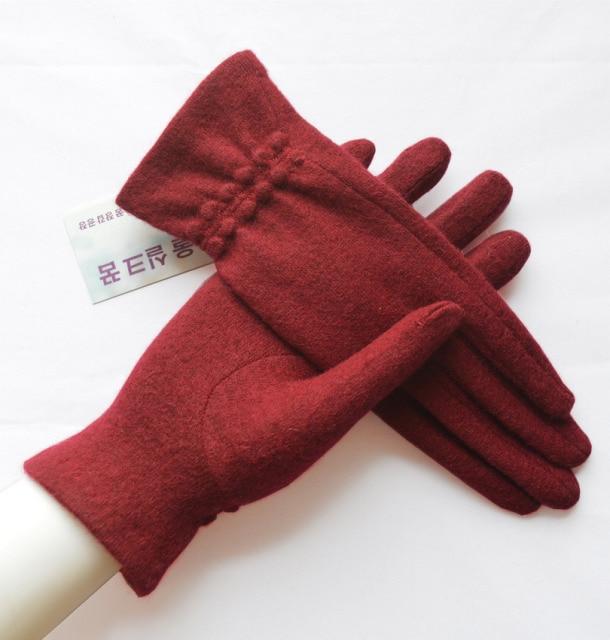 Gants de laine doux élégant chaud écran tactile - Bordeaux - Ajustable ( 6 ½ à 8 ) | La boutique du chapeau