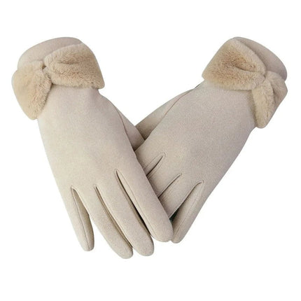 Gants d'hiver à nœud papillon - Noir - Ajustable ( 6 ½ à 8 ) | La boutique du chapeau