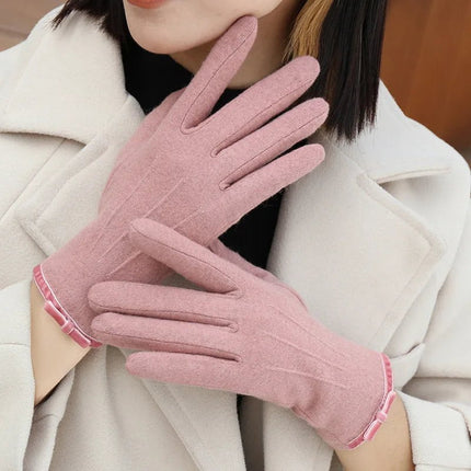 Gants en cachemire simples et élégants - Rose - Ajustable ( 6 ½ à 8 ) | La boutique du chapeau