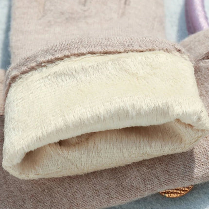 Gants en cachemire simples et élégants - Rose - Ajustable ( 6 ½ à 8 ) | La boutique du chapeau