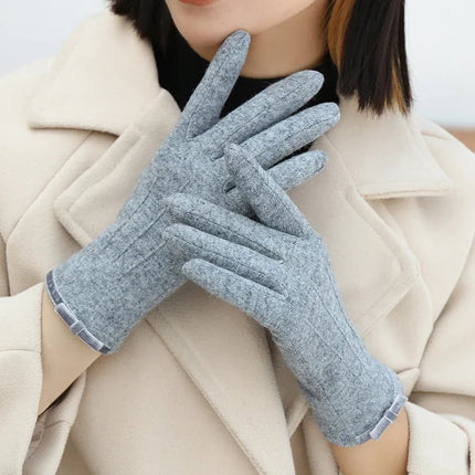 Gants en cachemire simples et élégants - Gris - Ajustable ( 6 ½ à 8 ) | La boutique du chapeau