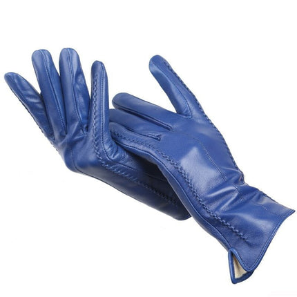 Gants en cuir de haute qualité - Bleu - S - 6 ½ | La boutique du chapeau