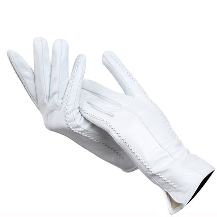 Gants en cuir de haute qualité - Blanc - S - 6 ½ | La boutique du chapeau