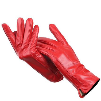 Gants en cuir de haute qualité - Rouge - S - 6 ½ | La boutique du chapeau