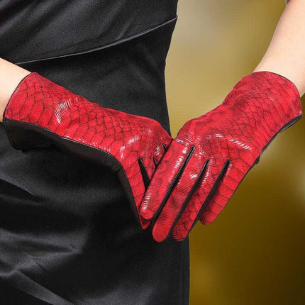 Gants En Cuir Véritable pour Femmes - Rouge - M - 7 | La boutique du chapeau