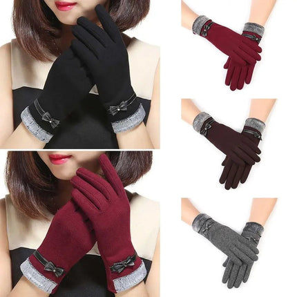 Gants épais en velours - Noir - Ajustable ( 6 ½ à 8 ) | La boutique du chapeau