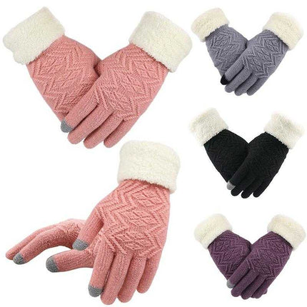 Gants Tactile d'hiver tricotés pour femmes - Violet - Ajustable ( 6 ½ à 8 ) | La boutique du chapeau