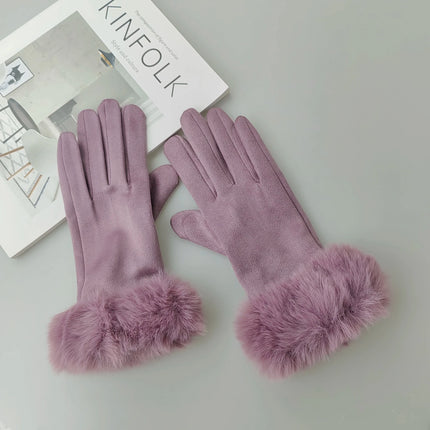 Gants velours épais - Violet 2 - Ajustable ( 6 ½ à 8 ) | La boutique du chapeau