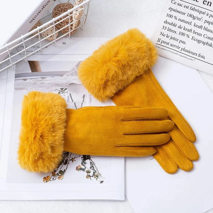Gants velours épais - Rose - Ajustable ( 6 ½ à 8 ) | La boutique du chapeau