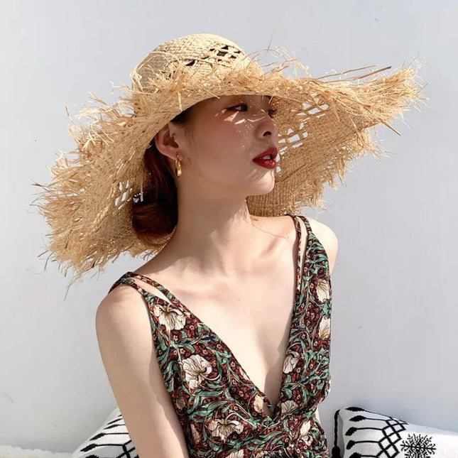 Grand chapeau de paille - Khaki - M (56 - 58cm) | La boutique du chapeau