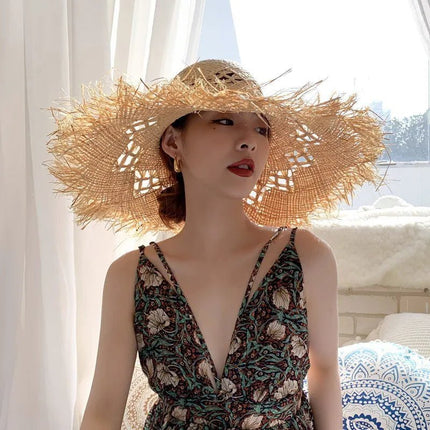 Grand chapeau de paille - Beige - M (56 - 58cm) | La boutique du chapeau