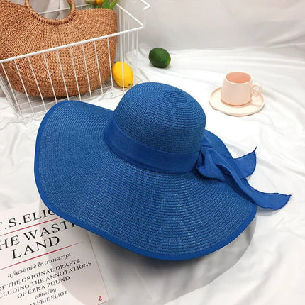 Grand chapeau de plage - Bleu marine - M (56 - 58cm) | La boutique du chapeau