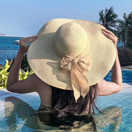 Grand chapeau de plage - Beige - M (56 - 58cm) | La boutique du chapeau