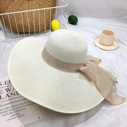 Grand chapeau de plage - Blanc - M (56 - 58cm) | La boutique du chapeau
