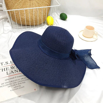 Grand chapeau de plage - Bleu - M (56 - 58cm) | La boutique du chapeau