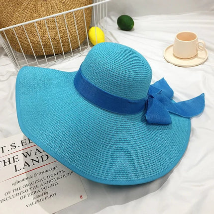 Grand chapeau de plage - Bleu ciel - M (56 - 58cm) | La boutique du chapeau