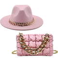 La boutique du chapeau 2 Pieces rose / 56-58cm Chapeau et sac assorti