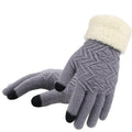 La boutique du chapeau accessoire Gris Gants Tactile d'hiver tricotés pour femmes