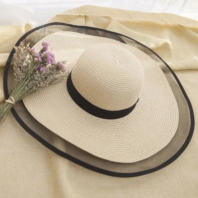La boutique du chapeau Beige / 56-58cm Chapeau de soleil à large bord
