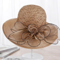 La boutique du chapeau Beige / 56-58cm Chapeau élégant en fil de soie à fleurs