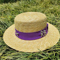 La boutique du chapeau Beige / violet / M55-58cm Chapeau de paille tissé