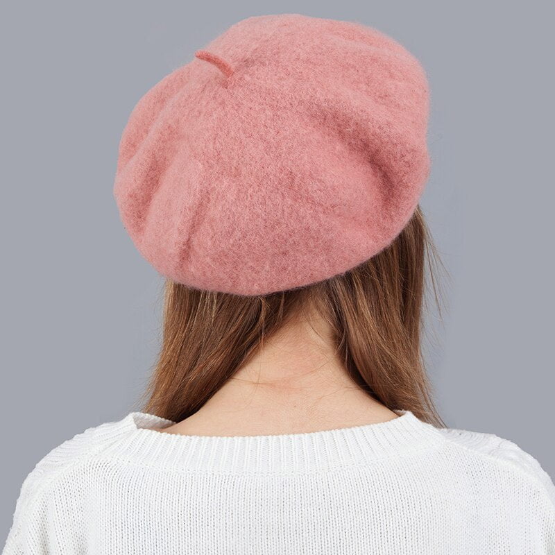 La boutique du chapeau Béret en laine de couleur unie