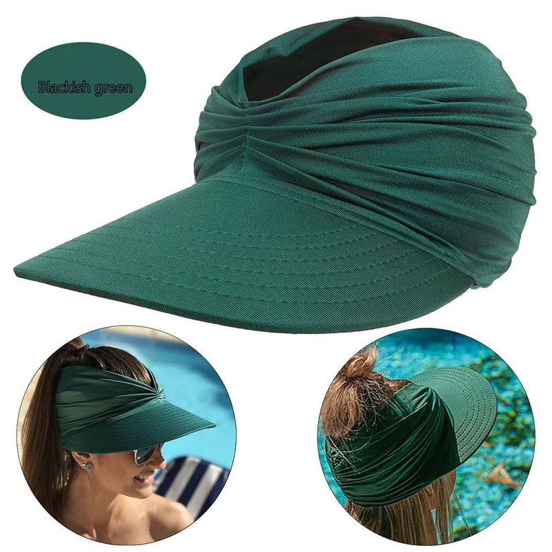 La boutique du chapeau blackish green Chapeau de soleil à visière pour femmes
