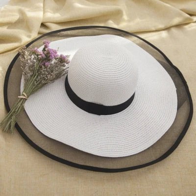 La boutique du chapeau Blanc / 56-58cm Chapeau de soleil à large bord