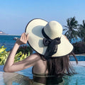 La boutique du chapeau Blanc / M55-58cm Grand chapeau de plage