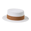 La boutique du chapeau Blanc/marron 3 / 58-60cm Ajustable Chapeau de soleil de plage