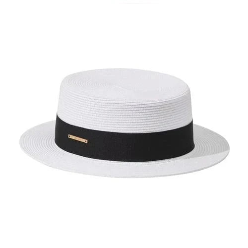 La boutique du chapeau Blanc/noir / 58-60cm Ajustable Chapeau de soleil de plage