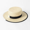 La boutique du chapeau Blanc/Noir Canotier pour femme