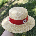 La boutique du chapeau Blanc / rouge / M55-58cm Chapeau de paille tissé