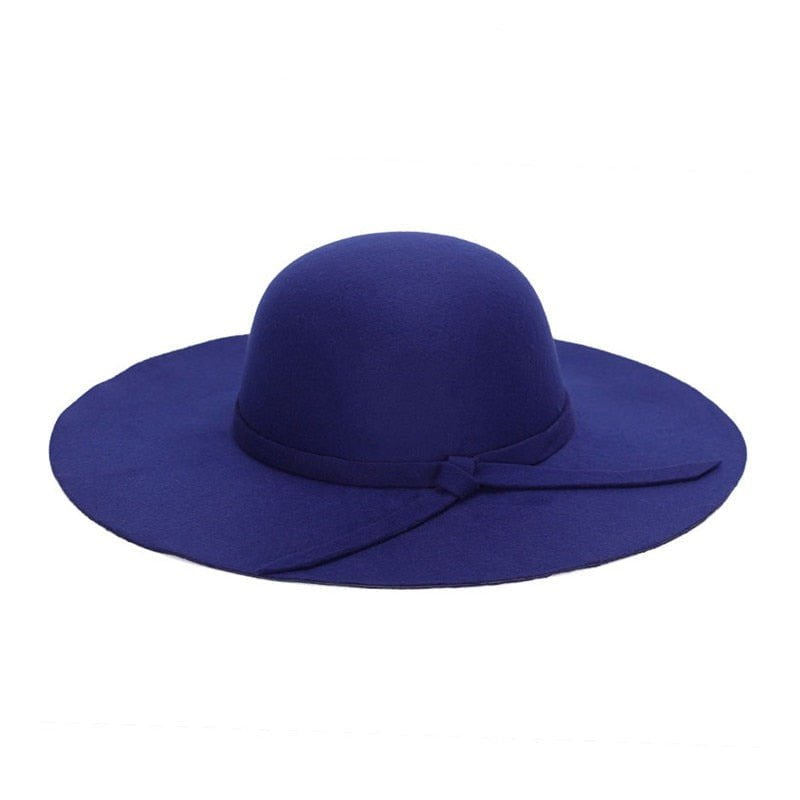 La boutique du chapeau Bleu / 55/57cm Chapeau en laine avec nœud papillon