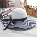 La boutique du chapeau Bleu / 56-58cm Chapeau de soleil en paille à rayures