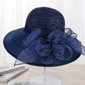 La boutique du chapeau Bleu / 56-58cm Chapeau élégant en fil de soie à fleurs