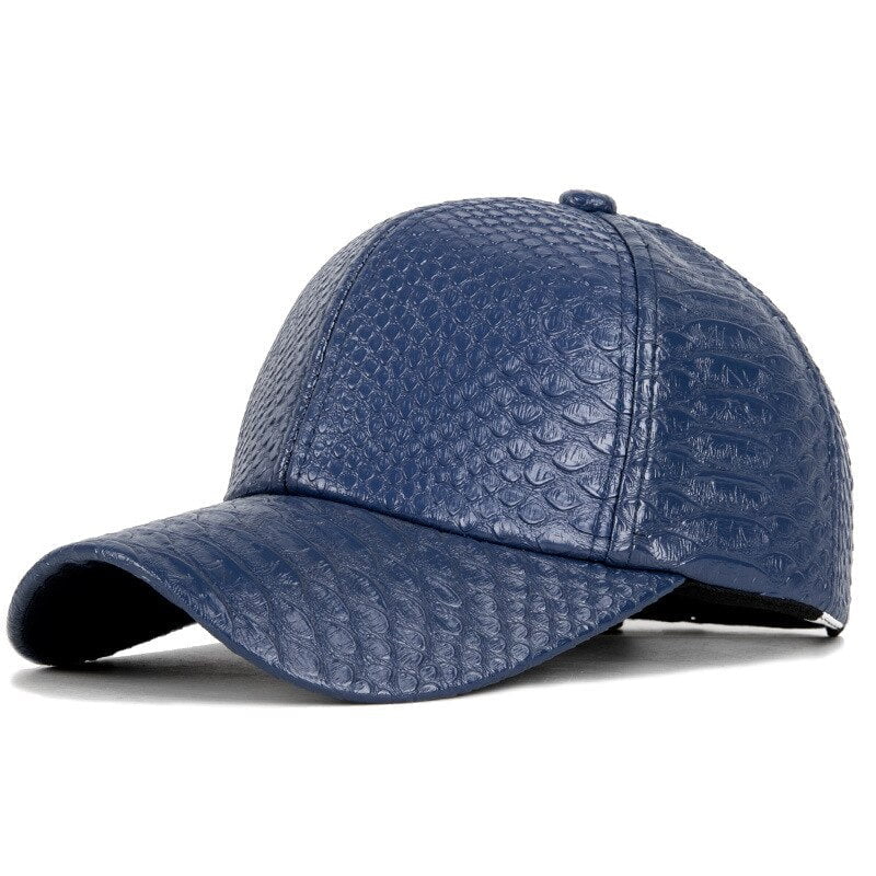 La boutique du chapeau Bleu Casquette en cuir haute qualité