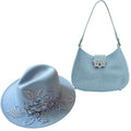 La boutique du chapeau Bleu ciel / size 55-58CM Chapeau Fedora avec grand sac