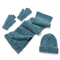 La boutique du chapeau Bleu Ensemble bonnet et écharpe en laine tricotée