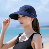 La boutique du chapeau Bleu marine Casquette visière queue de cheval