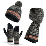 La boutique du chapeau Bleu marine Ensemble trois pièces, écharpe, gants, bonnet