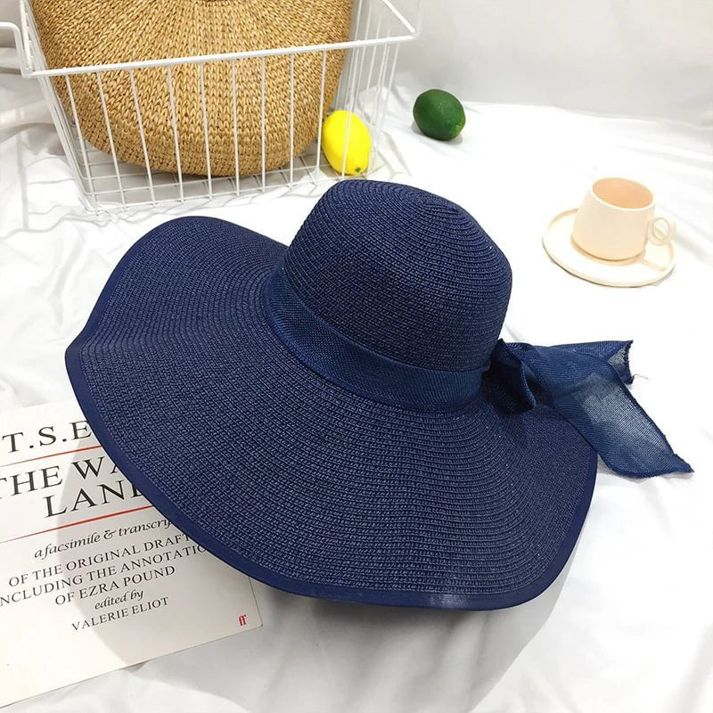La boutique du chapeau Bleu marine / M55-58cm Grand chapeau de soleil