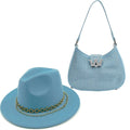 La boutique du chapeau Bleu / size 55-58CM Chapeau Fedora avec grand sac
