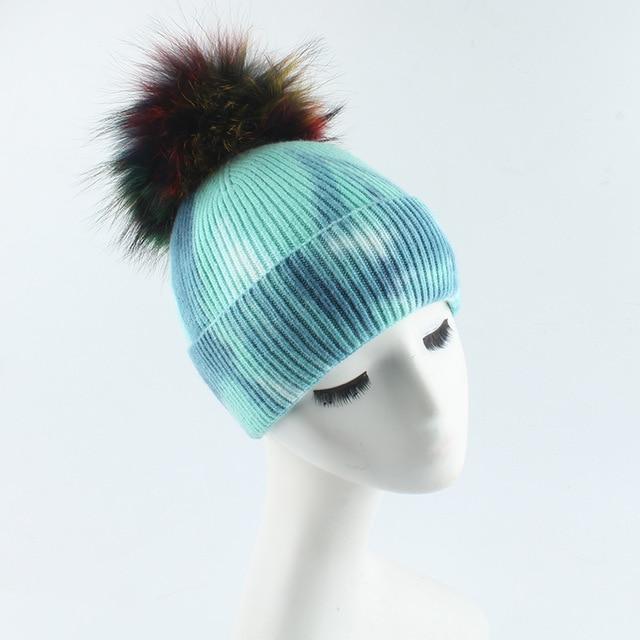 La boutique du chapeau bonnet Bleu / 56-59cm bonnets colorés Pom Pom en laine tricoté mode décontracté