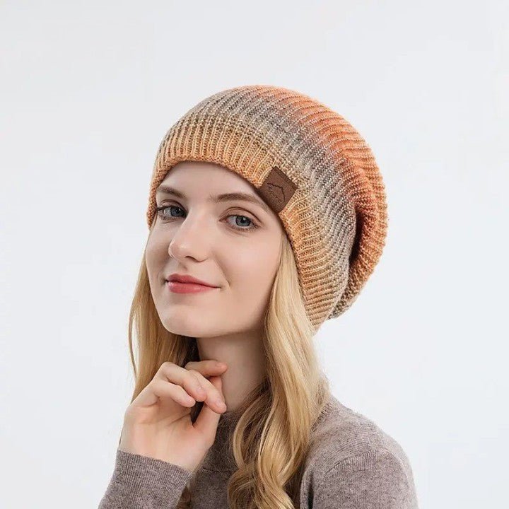 La boutique du chapeau bonnet Bonnet femme en laine chaude avec dégradé de couleurs