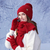 La boutique du chapeau bonnet Bordeau / Ajustable (du 54 au 59) Ensemble de bonnet gants et écharpe chauds